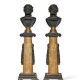 A PAIR OF FRENCH PARCEL-GILT, PATINATED BRONZE AND GIALLO ANTICO MARBLE COLUMNS - фото 4