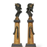 A PAIR OF FRENCH PARCEL-GILT, PATINATED BRONZE AND GIALLO ANTICO MARBLE COLUMNS - фото 5