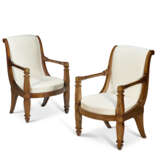 A PAIR OF EMPIRE ORMOLU-MOUNTED MAHOGANY FAUTEUILS - photo 1