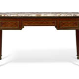 A FRENCH ORMOLU-MOUNTED MAHOGANY, FRUITWOOD AND PARQUETRY BUREAU PLAT - photo 4