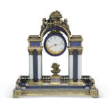 A FRENCH SILVER-GILT AND GUILLOCHE ENAMEL MINIATURE DESK CLOCK - photo 2