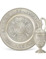 A VICTORIAN SILVER EWER AND BASIN