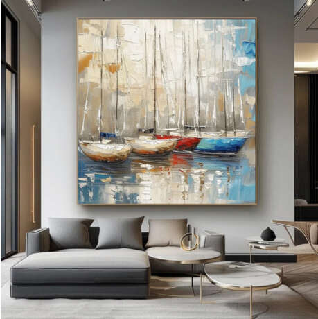 Паруса Надежды Евгения Дувакина Toile sur le sous-châssis Acrylique et huile Art abstrait Marine Russie 2024 - photo 3