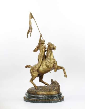 Bronze hero&iuml;que dun chevalier equestre. Marmor Gothic Revival 19th century - Foto 10