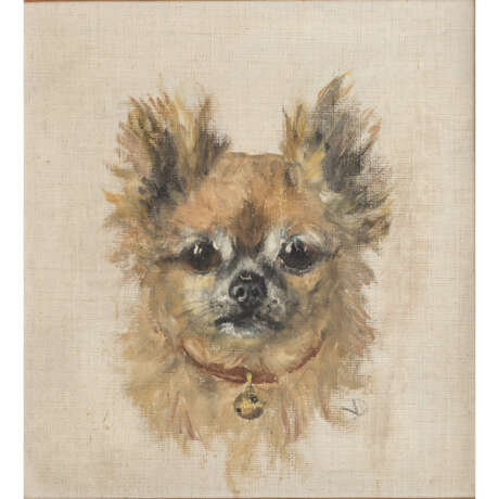 MALER DES 19./20. Jahrhundert, "Kopf eines kleinen Hundes", Studie" - Foto 1
