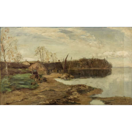 MURRAY, DAVID (1849-1933), "Fischerhütten in englischer Uferlandschaft", - Foto 1