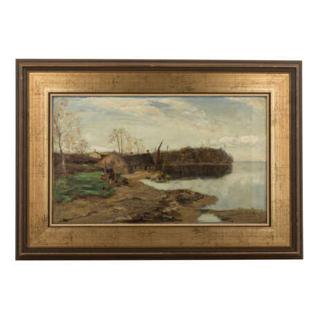 MURRAY, DAVID (1849-1933), "Fischerhütten in englischer Uferlandschaft", - фото 2