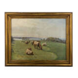 MOLS, NIELS PEDERSEN (1859-1921), "Kühe auf der Weide vor einem See", - photo 2