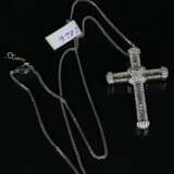 Collier en or avec pendentif-croix avec diamants Or Other style 21th century - photo 2