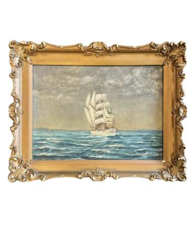 Sailship in the Sea Scandinavian School Late 19th Century oil painting realism 19th century - photo 1