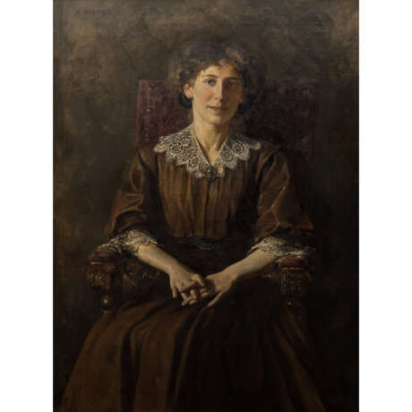 RIEPER, AUGUST (1865-1940), "Portrait der Lore Rieper, die Frau des Künstlers", - Foto 1