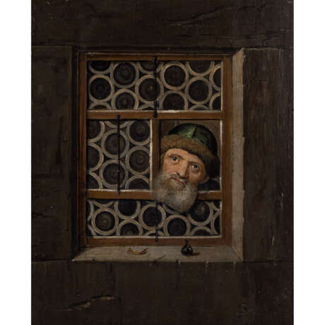 MONOGRAMMIST, 17. Jahrhundert, "Herr mit grüner Pelzkappe am Fenster", - Foto 1