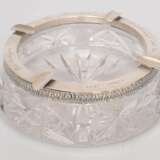 Crystal ashtray with silver finish and engraving Crystal Early 20th century - photo 2