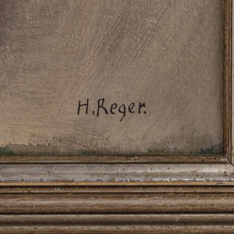 REGER, H. (Maler/in 20. Jahrhundert), "Stillleben mit Fuchsie und Baccarat-Glas", - photo 3