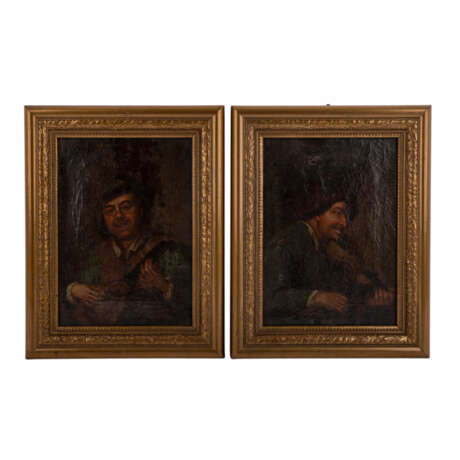 Maler 17./18. Jahrhundert, Umkreis/Nachfolge der Adriaen BROWER & Adriaen van OSTADE, 2 Portraits, - photo 1