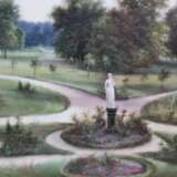 Porcelain plaque View of the park Porcelain Late 19th century - photo 2