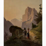 ALTMANN, ANTON d.J. (1808-1871) „Begegnung am Brunnen auf der Hochalm“ - Foto 1
