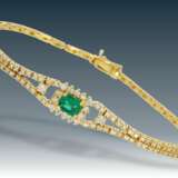 Kette/Armband/Ohrschmuck: modernes, hochfeines Smaragd/Brillant-Schmuckset aus 18K Gold - фото 5