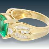 Ring: ehemals sehr teurer Goldschmiedering mit Smaragd und Diamanten - Foto 2