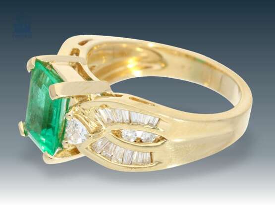Ring: ehemals sehr teurer Goldschmiedering mit Smaragd und Diamanten - фото 2