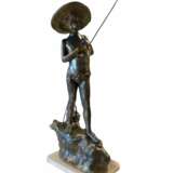 Giovanni Varlese (1888-1922 Italie) &ndash; Figure en bronze d&amp;39;un jeune p&ecirc;cheur Bronce realism At the turn of 19th -20th century - photo 2