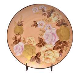 Rare assiette RPR &agrave; d&eacute;cor de roses 