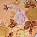 Rare assiette RPR &agrave; d&eacute;cor de roses Porcelaine Mid-20th century - photo 3