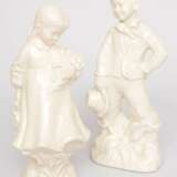 Pair of porcelain figures Girl and boy Porcelain Mid-20th century - photo 3