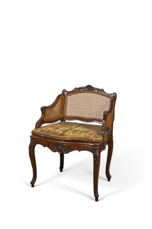 FAUTEUIL CANNÉ D'ÉPOQUE RÉGENCE - photo 1