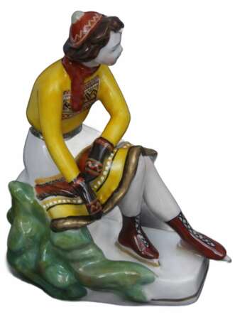 Figurine en porcelaine ``Fille aux patins`` Porzellan Mid-20th century - Foto 1