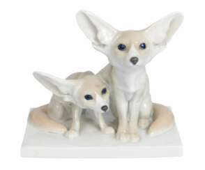 Figurine en porcelaine Renards fennec 