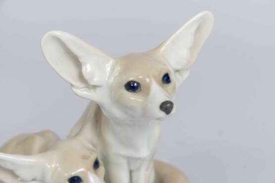 Figurine en porcelaine Renards fennec Porzellan Early 20th century - Foto 7