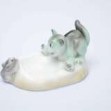 Porcelain ashtray Cat and mouse Porcelain Early 20th century - photo 2