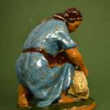 Ceramic figure Girl with a goose Early 20th century - photo 6