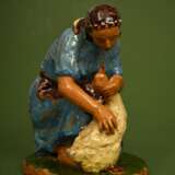 Ceramic figure Girl with a goose Early 20th century - photo 8