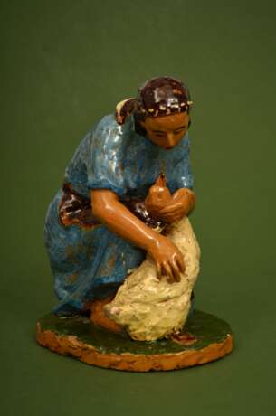 Ceramic figure Girl with a goose Early 20th century - photo 8