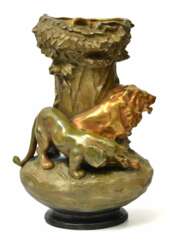 Austrian Art Nouveau vase with lions