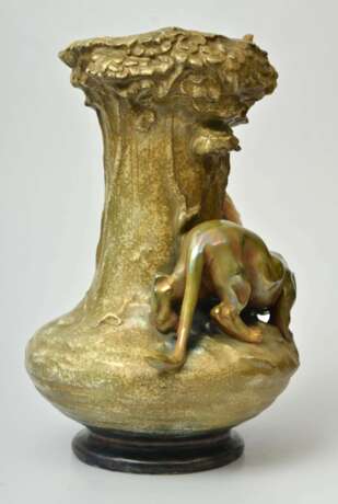 Austrian Art Nouveau vase with lions Ceramics At the turn of 19th -20th century - photo 2