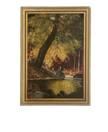 Paysage d&amp;39;automne &eacute;cole scandinave milieu du XXe si&egrave;cle. oil painting 20th century - photo 1