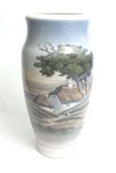 Porcelain vase Landscape with house 