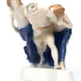 Porcelain figure Faun with nymphs Porcelain Early 20th century - photo 1