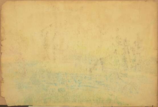 Spring landscape Black pencil watercolor Mid-20th century - photo 4