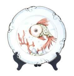 Assiette d&eacute;corative en porcelaine Poisson 