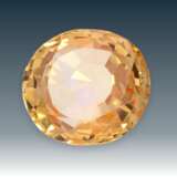 Saphir: hochfeiner, unbehandelter Padparadscha Saphir von 3ct, mit originalem Zertifikat, gekauft 1987 in Sri Lanka - фото 1