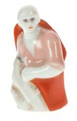 Figurine en porcelaine de jeu d&amp;39;&eacute;checs &laquo; Rouge et Blanc &raquo; 