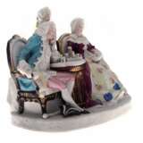 Figurine en porcelaine Jeu d&amp;39;&eacute;checs Porcelaine 19th century - photo 2