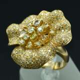 Bague en or en forme de fleur avec diamants Gold 21th century - Foto 1