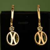 Gold earrings with diamonds and tourmalines Gold Other style 21th century - photo 5