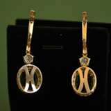 Gold earrings with diamonds and tourmalines Gold Other style 21th century - photo 9