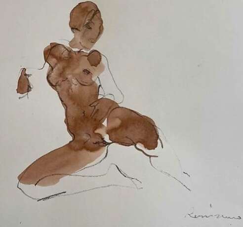 Serhiy Reznichenko Watercolor Nude Sketch 21st Century Paper 21th century - photo 3